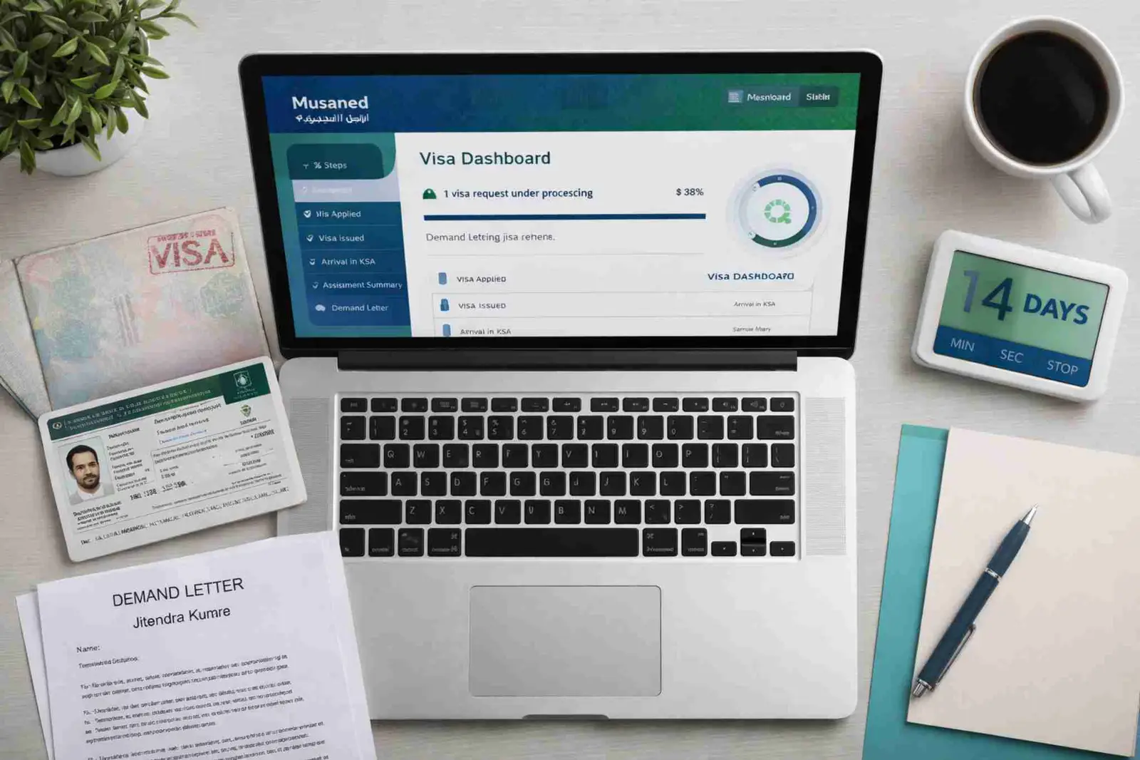 MUSANED visa processing system Saudi Arabia